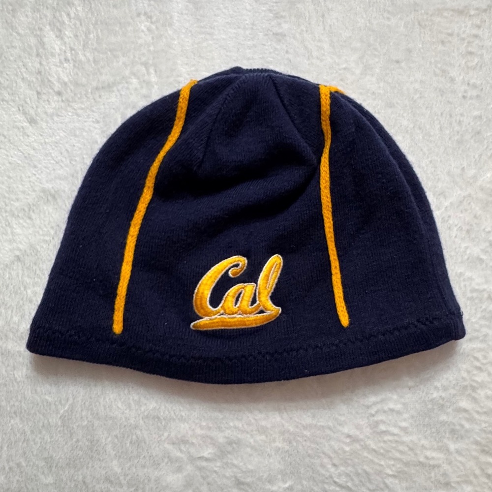 Nike Cal Bears Reversible Beanie Hat Navy Yellow Waffle Knit Berkeley NCAA Mens